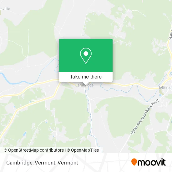 Mapa de Cambridge, Vermont