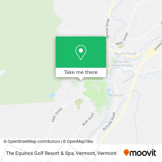 The Equinox Golf Resort & Spa, Vermont map