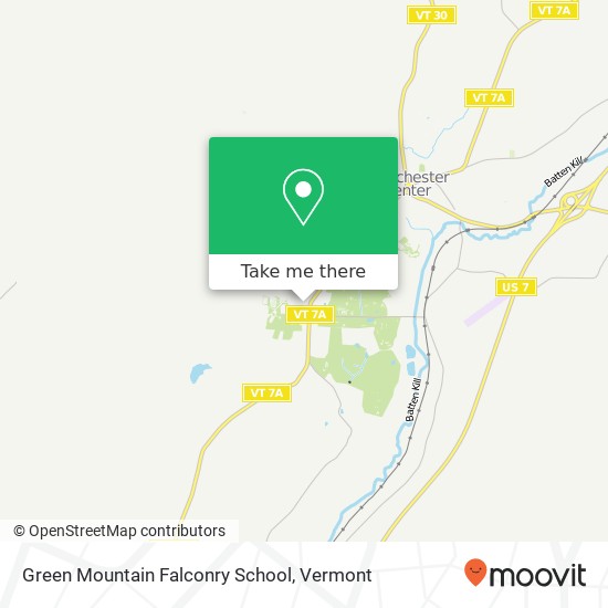 Green Mountain Falconry School map