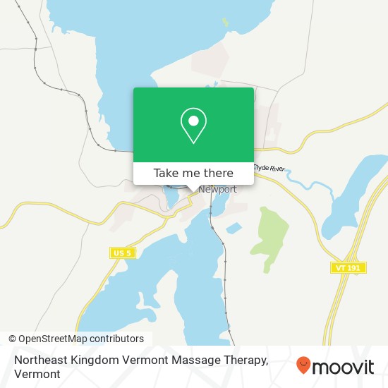 Mapa de Northeast Kingdom Vermont Massage Therapy