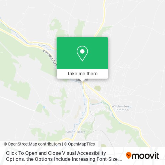 Mapa de Click To Open and Close Visual Accessibility Options. the Options Include Increasing Font-Size