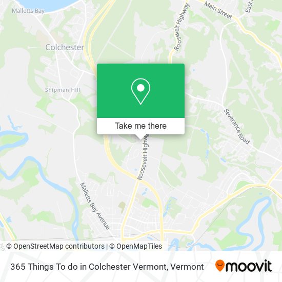365 Things To do in Colchester Vermont map