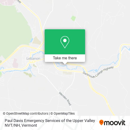 Paul Davis Emergency Services of the Upper Valley NVT / NH map