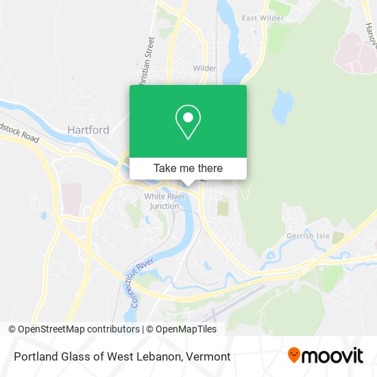 Mapa de Portland Glass of West Lebanon