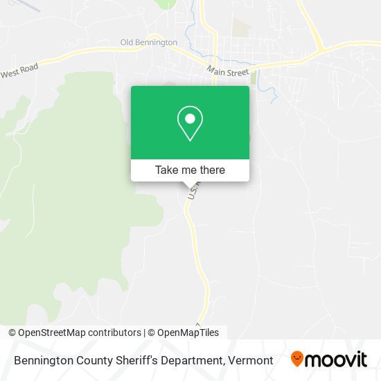 Bennington County Sheriff's Department map