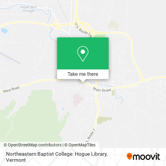 Northeastern Baptist College: Hogue Library map