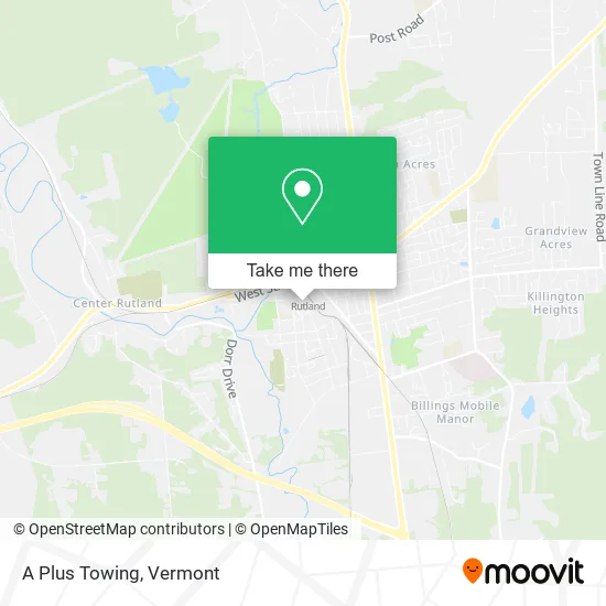 A Plus Towing map