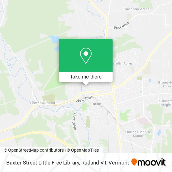 Mapa de Baxter Street Little Free Library, Rutland VT