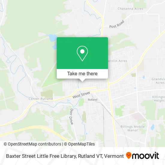 Baxter Street Little Free Library, Rutland VT map