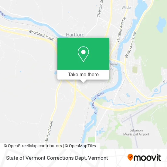 State of Vermont Corrections Dept map