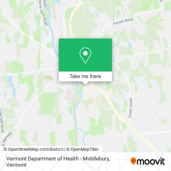 Mapa de Vermont Department of Health - Middlebury