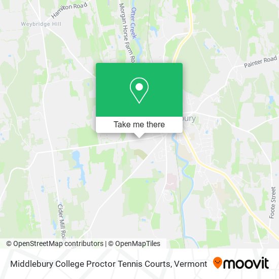 Middlebury College Proctor Tennis Courts map