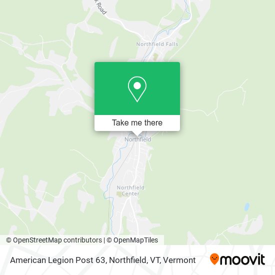 American Legion Post 63, Northfield, VT map