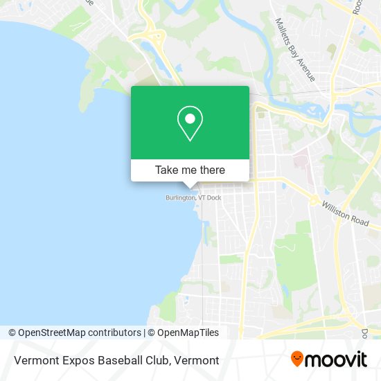 Vermont Expos Baseball Club map