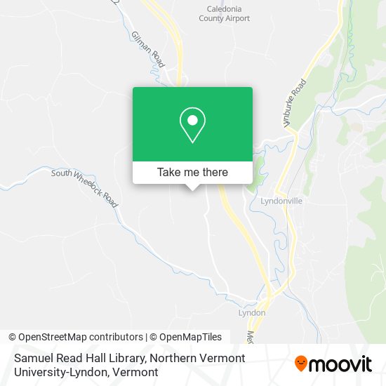 Samuel Read Hall Library, Northern Vermont University-Lyndon map