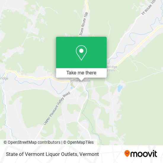 Mapa de State of Vermont Liquor Outlets
