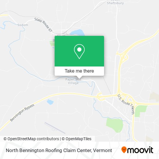 North Bennington Roofing Claim Center map