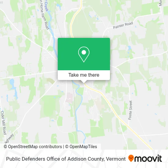Public Defenders Office of Addison County map