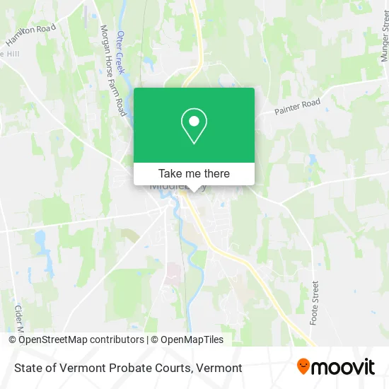 State of Vermont Probate Courts map