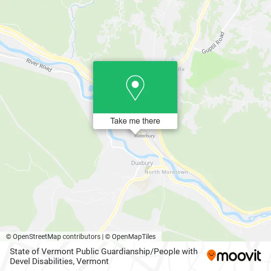 State of Vermont Public Guardianship / People with Devel Disabilities map