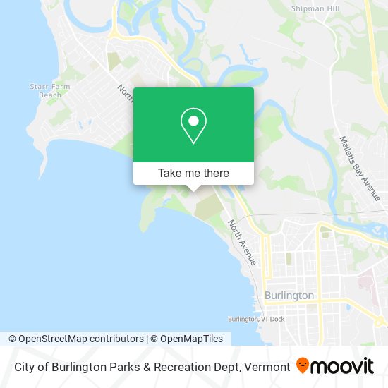 City of Burlington Parks & Recreation Dept map