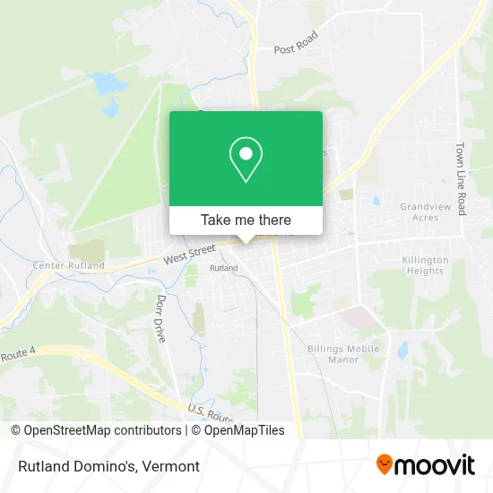 Rutland Domino's map