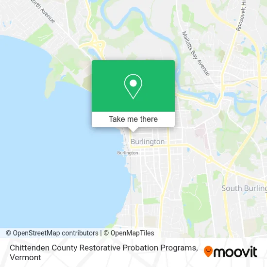 Chittenden County Restorative Probation Programs map