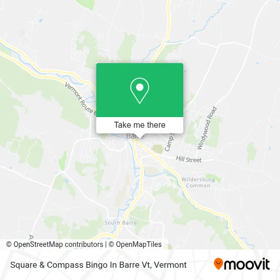 Square & Compass Bingo In Barre Vt map