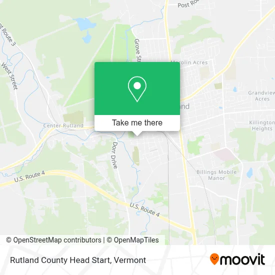 Rutland County Head Start map
