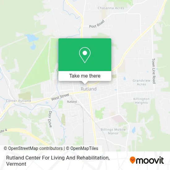 Rutland Center For Living And Rehabilitation map