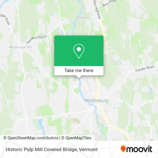 Historic Pulp Mill Covered Bridge map