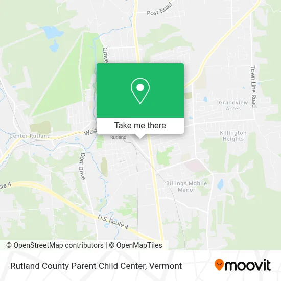 Rutland County Parent Child Center map