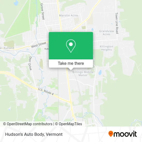 Hudson's Auto Body map