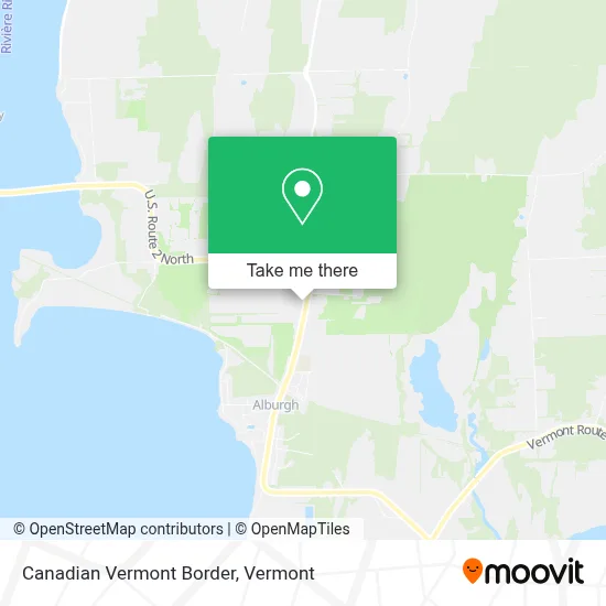 Canadian Vermont Border map