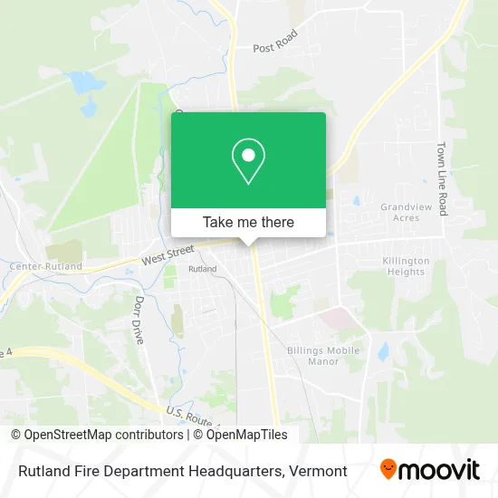 Rutland Fire Department Headquarters map