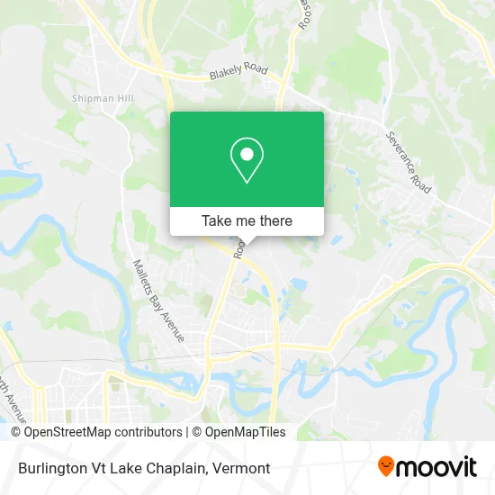 Burlington Vt Lake Chaplain map