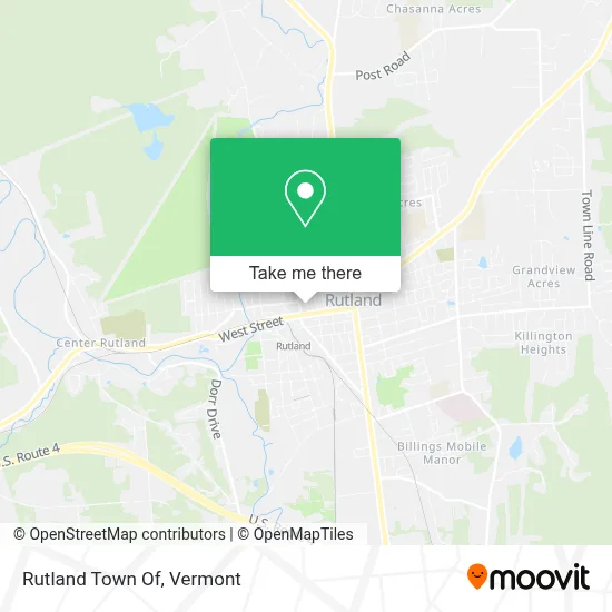 Rutland Town Of map