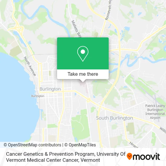 Cancer Genetics & Prevention Program, University Of Vermont Medical Center Cancer map