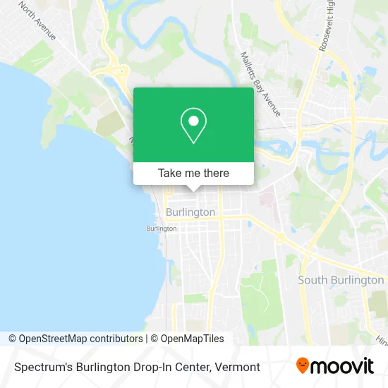 Spectrum's Burlington Drop-In Center map