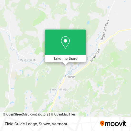 Field Guide Lodge, Stowe map