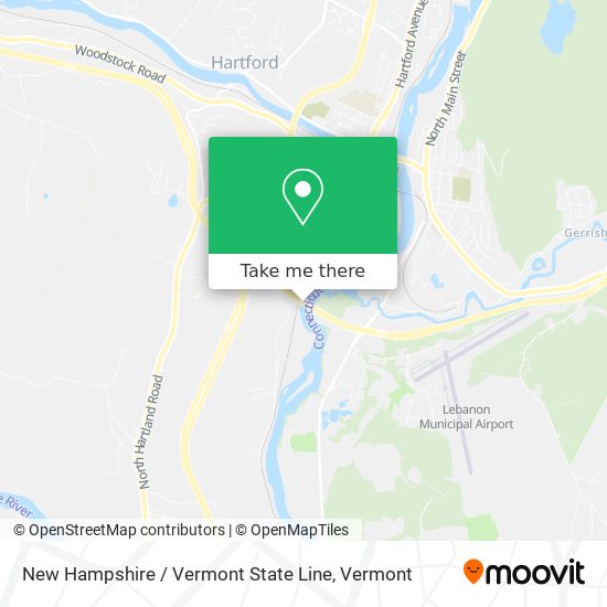 New Hampshire / Vermont State Line map