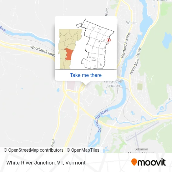 White River Junction, VT map