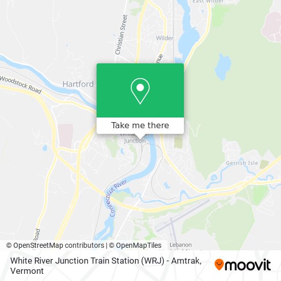 Mapa de White River Junction Train Station (WRJ) - Amtrak