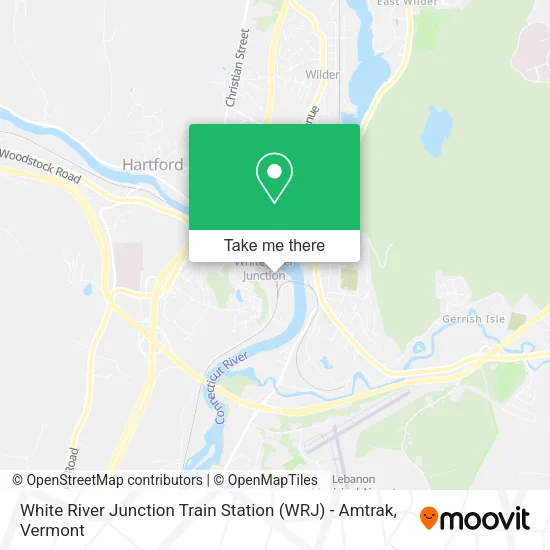 White River Junction Train Station (WRJ) - Amtrak map