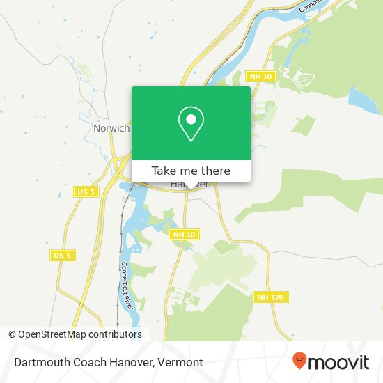 Dartmouth Coach Hanover map