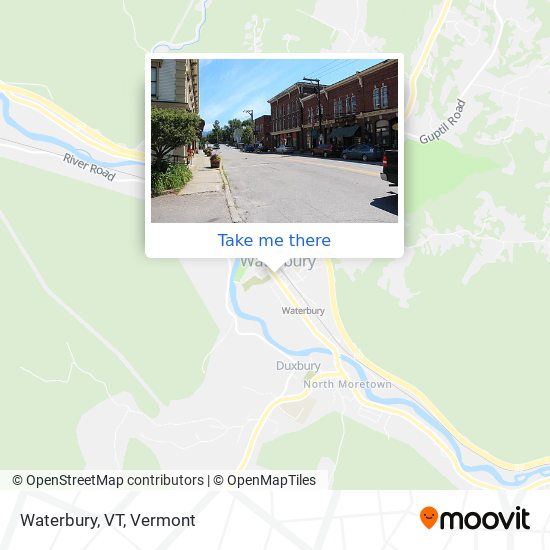 Waterbury, VT map