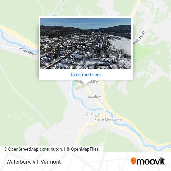 Waterbury, VT map