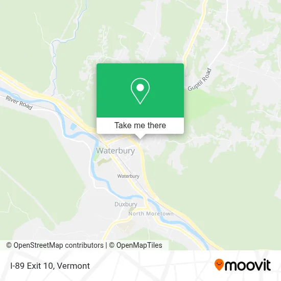 I-89 Exit 10 map