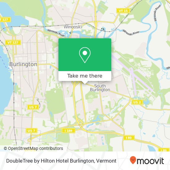 DoubleTree by Hilton Hotel Burlington map