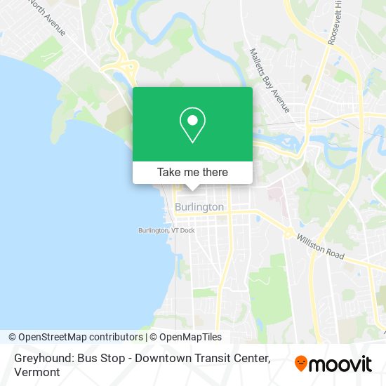 Mapa de Greyhound: Bus Stop - Downtown Transit Center